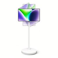 Televisor Inteligente Android 10 con Pantalla Táctil HD 1080p de 24 Pulgadas, Pantalla LCD Inalámbrica Portátil con Soporte LED Blanco de 12V para el Hogar, 60Hz