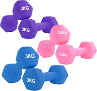 Ensemble d'haltères hexagonales en néoprène, 3 paires, haltères en néoprène antidérapants, forme hexagonale anti-roulement, entraînement de force à domicile