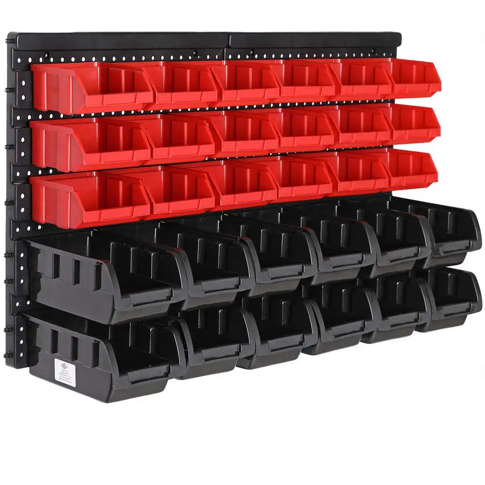 VCAN 30Pcs scatola di immagazzinaggio e contenitore con scatola per attrezzi da parete scatola per attrezzi impilabile
