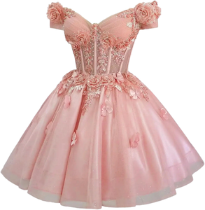 Robe de soirée courte en satin scintillant de luxe pour femmes, taille naturelle, robe de bal de fin d'année, robe de fête d'été pour adolescentes - Product Image 1