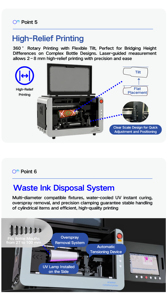 Stampante a getto d'inchiostro UV rotativa automatica WD-DF360HD con stampa a 360° senza interruzioni per bottiglie e <span class=keywords><strong>prodotti</strong></span> cilindrici - Product Image 6