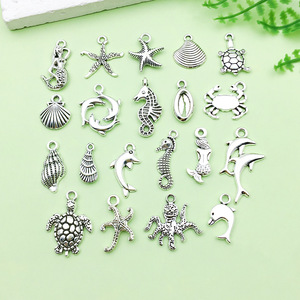 Antique Silver Alloy Mermaid Dolphin Pendant Mixed Shapes DIY Jewelry Accessory For Bracelet Necklace Craft - Product Image 1