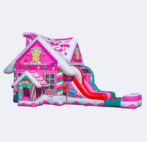 Tobogán Inflable Combinado Seco/Húmedo Candy Combo, <span class=keywords><strong>de</strong></span> Grado Comercial para Fiestas, Cumpleaños y Eventos con Tobogán y Área <span class=keywords><strong>de</strong></span> Brinco - Product Image 6