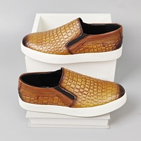 Chaussures de marche décontractées pour hommes Dreamy Stark DE91604 en cuir pleine fleur, style britannique rétro coréen, faites à la main, sport-casual