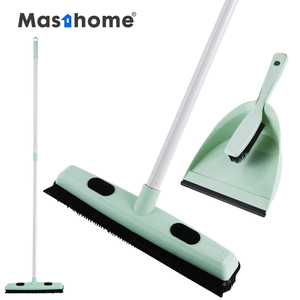 Balai professionnel à long manche en caoutchouc pour hall d'entrée et bureau, idéal pour balayer les tapis, avec pelle à poussière incluse - Product Image 1