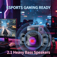 Altavoces 2.1 para Computadora con Bajos Potentes, Subwoofer de 4 Pulgadas, Iluminación RGB Activa, Sistema de Sonido Multimedia para Juegos y Música
