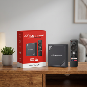 Boîtier TV Android Compact XS97 ATV Gen2 H618, WiFi double bande, lecteur multimédia en streaming 4K, pour hôtels et appartements - Product Image 1