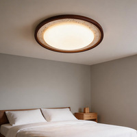 Plafonnier LED moderne en pierre de travertin avec cadre en bois pour salon