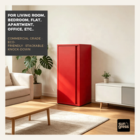 Armoire de rangement métallique ajustable Joyful Pop Color à porte unique, structure KD écologique, gain de place, pour hôtel, école, chambre