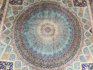 พรมเปอร์เซียผ้าไหม100% คุณภาพสูงขนาด6x9x12พรมเปอร์เซียดีไซน์ทรงโดมสำหรับห้องนั่งเล่นคฤหาสน์ - Product Image 4