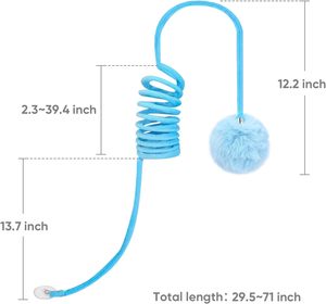 Jouet interactif pour chat avec ressort, peluche, boule de poils et plumes, jouet de sport interactif pour chats - Product Image 5