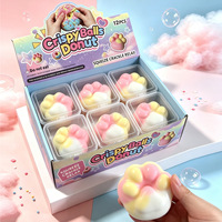 Jouet à presser croustillant très populaire, Patte de chat mignonne, Jouet à presser en forme de beignet, Boule artisanale apaisante, Jouet anti-stress en gros
