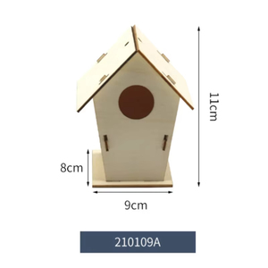 Atacado Artesanato De Madeira DIY Kit Casa De Madeira Construir e Pintar Casa Inclui Tintas e Escovas para Crianças - Product Image 4