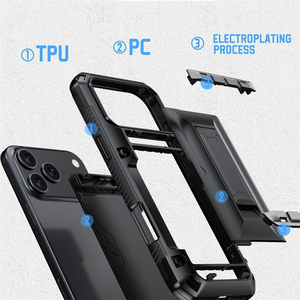 Funda Popular para Teléfono con Diseño de Cartera Oculta, Material TPU+PC, Soporte para Tarjetas y Soporte Plegable para 17/16/15/14 <span class=keywords><strong>Pro</strong></span> <span class=keywords><strong>Max</strong></span> - Product Image 4
