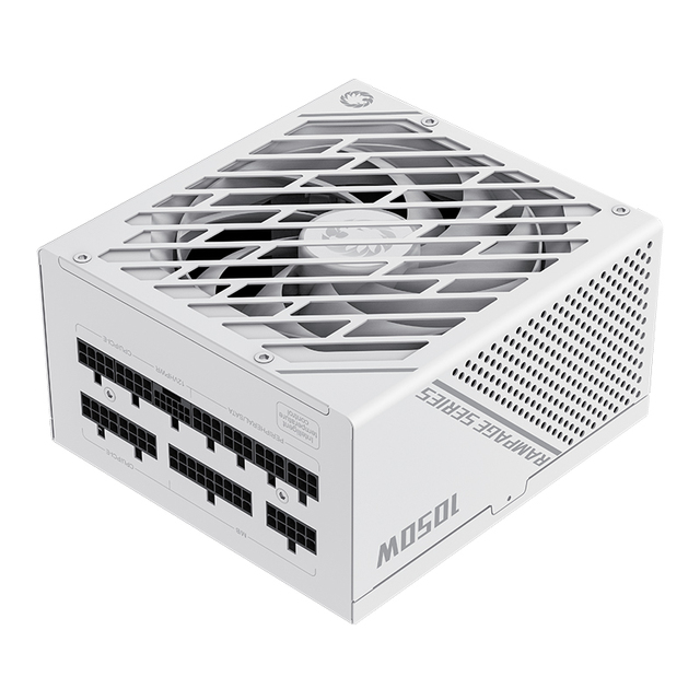 GAMEMAX GX-1050W PRO White ATX 3.0 PCIe 5.0 135mm F.D.B Fan, Japanese Capacitance 80 Plus Platinum Fully Modular Power Supply