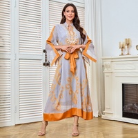 Nouvelle arrivée MT525, élégante robe Abaya unisexe en laine de printemps, style arabe du Moyen-Orient, broderie, maille incrustée de diamants, manches longues