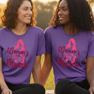 Maglietta casual con stampa femminista, girocollo in cotone, manica corta, con grafica per la Giornata della Donna - Product Image 3