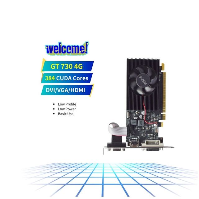 PANDL New GDDR5 4GB with 384 CUDA Cores GT730 GeForce GPU Gaming Graphics Card VGA with Fan Cooler for Desktop Application