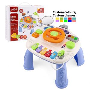 Mesa de Actividades Multifuncional para Bebés Zhorya, Juguete Educativo Temprano con Volante de Dibujos Animados para Niños Pequeños - Product Image 1