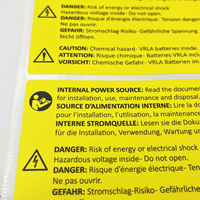 Autocollants personnalisés carrés en vinyle pour machines, étiquettes de sécurité et de signalisation de danger pour véhicules électriques