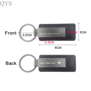 QYS Wholesale Promotional Laser <b>Key</b> <b>Chain</b> Holder Luxury Sublimation Blank Custom <b>Metal</b> Genuine Pu Leather Keychain - Product Image 6