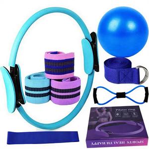 11 pièces Kit de démarrage d'exercice <span class=keywords><strong>à</strong></span> domicile barre de Pilates Portable tableau d'entraînement Kit de barre de Pilates multifonctionnel avec bandes de résistance - Product Image 5