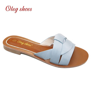 Nuovi sandali Flat Slide da <span class=keywords><strong>donna</strong></span> ciabatte da spiaggia a punta aperta Anti-scivolose con disegno a croce - Product Image 6