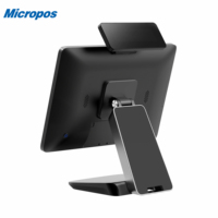 Mesin POS Layar Sentuh Ganda 15-inci D1, Prosesor Intel I3/I5, RAM 4G/8G, SSD 128G/256G, Windows 10/11, Wi-Fi 6