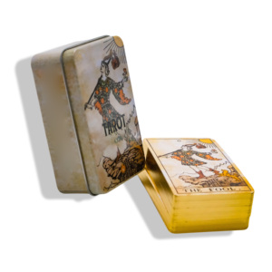 En vente Matte Lamination Grande Taille Orignal Raider Tarot Cartes Deck dans une boîte en fer blanc avec <span class=keywords><strong>livret</strong></span> relié parfait - Product Image 1