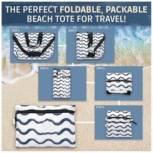 Nouveau sac de plage de voyage, sac fourre-tout de plage imperméable et résistant au sable avec fermeture éclair - Product Image 2