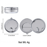 Palette de maquillage à marque privée avec support magnétique pour téléphone, étui portable argenté 4G avec miroir, conteneur pour masque à lèvres et trou pour porte-clés