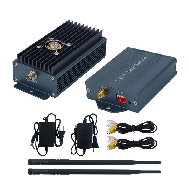 GGDX 2.4G 10W Wireless AV Transmitter Receiver RF and for Audio Video Effective Within 200-3000 Meter