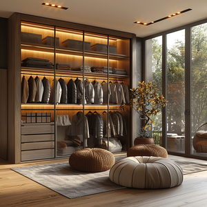 Top Quality Customized Modern Wardrobe Glass Door and Wooden Series Cabinet Products - Product Image 6