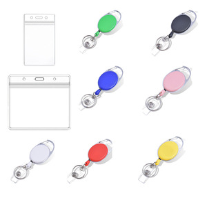 Wholesale stock of retractable oval <b>buckles</b> with back <b>clips</b>, solid color badge scrolls, name tag <b>clips</b>, and egg-shaped - Product Image 1