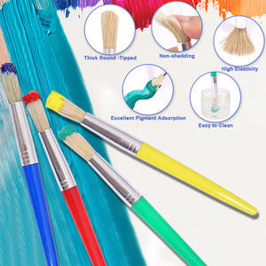 FOSKA Art Equipment – Lot de 4 pinceaux ronds lavables pour <span class=keywords><strong>peinture</strong></span> acrylique et tempera, pour étudiants, adolescents, enfants et artistes de tous niveaux - Product Image 3