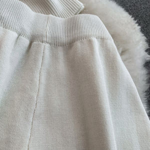 Set di moda donna senza maniche Slim <span class=keywords><strong>maglia</strong></span> bianca Top Casual <span class=keywords><strong>pantaloni</strong></span> dritti due pezzi - Product Image 5