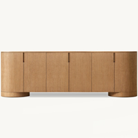 Meuble de salon contemporain en chêne, armoire de luxe intérieure, buffet distinctif à 6 portes en bois massif