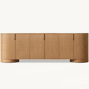 غرفة المعيشة الحديثة البلوط أثاث فاخر خزانة داخلية مميزة 6 أبواب الخشب الصلب دولاب - Product Image 4