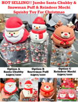 Jouet Squishy Géant de Noël USA : Père Noël, Bonhomme de Neige, Renne – Jouet Anti-Stress Géant de Noël avec Boîte Cadeau