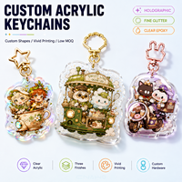 CNAWO Vente en gros de porte-clés en acrylique avec revêtement en époxy, service personnalisé direct d'usine pour les promotions de marques