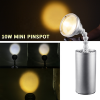 Mini projecteur sans fil 10W alimenté par batterie, rotatif, à attraction magnétique, zoom, éclairage pour fête, mariage, DJ