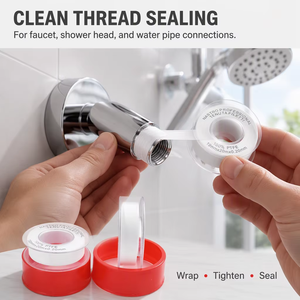 Cinta de PTFE Teflón Impermeable para Grifos, Cinta de PTFE sin <span class=keywords><strong>Pegamento</strong></span> para Cabezales de Ducha, Sellado de Tuberías de Agua - Product Image 1