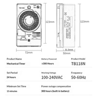 Timer Mekanis Bertenaga AC/DC TB178 TB118 TB118N TB118NE7 (5060 Hz) Sakelar Timer