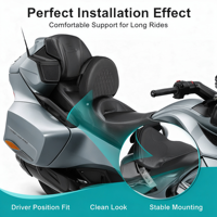 Nouveau dossier de conducteur noir FACEYES style petite grille pour Can-Am Spyder RT 2008-2017 – Remplacement de dossier modifié pour moto