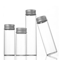 Flacon en verre tubulaire borosilicate à col vissé Dia22, de 5 ml à 30 ml, avec bouchon en aluminium pour le stockage de sucre et de collations, forme cylindrique