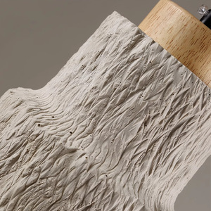 Wabi-sabi Style Creative Wooden Pendant <b>Light</b> Unique Cement Fixture for Bedroom Bedside <b>Dining</b> Room Bar/Tea Room Decor - Product Image 2