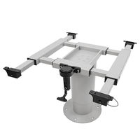 Pied de table télescopique électrique en aluminium 12V avec cadre de table en aluminium noir ou gris, pied de table pour camping-car