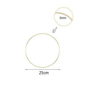 10 Inch Metal Hoop Craft Dream Catcher Floral Macrame <strong>Wreath</strong> 3mm <strong>Wire</strong> Ring for Christmas Wedding Decor Gold - Product Image 2