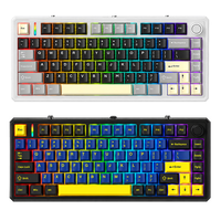 Keyboard Mekanik JINMS F75 Tri-Mode Hot Swappable Gasket Mount Knob 75% Layout RGB Backlit Type-C 4000mAh Laptop