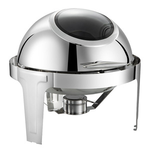 Juego de Recipientes para Calentar Comida, Redondos, Modernos y Sencillos, de Acero Inoxidable Dorado de Lujo, para Catering, Buffet, Uso Doméstico y Comercial, OEM, ODM - Product Image 1